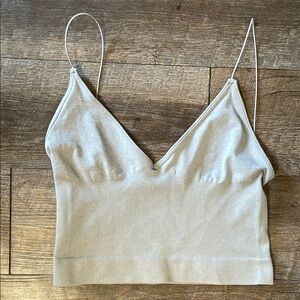 Free people ribbed spaghetti strap crop top